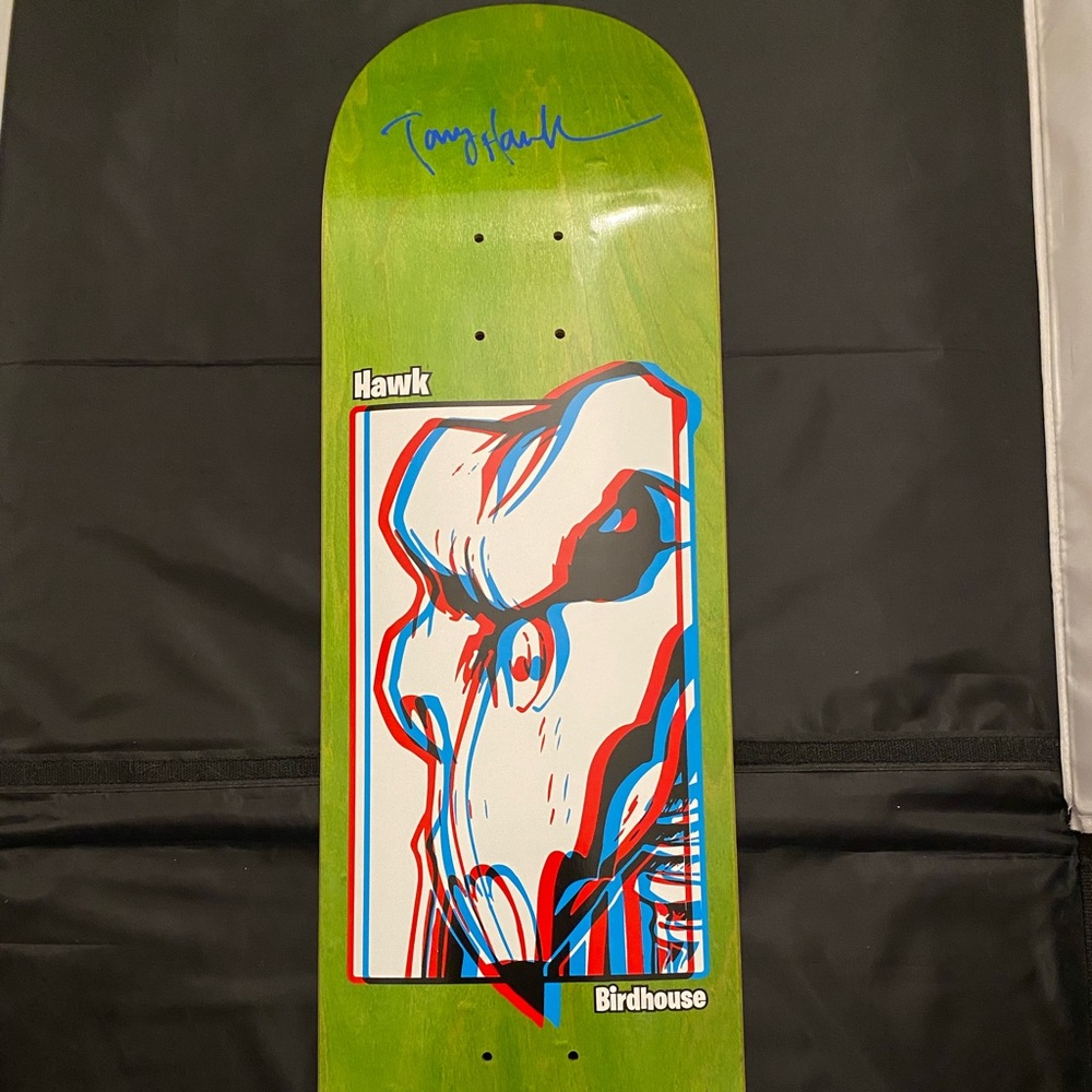 Tony Hawk signed skateboard deck Birdhouse Powell Peralta Bones Brigade JSA COA
